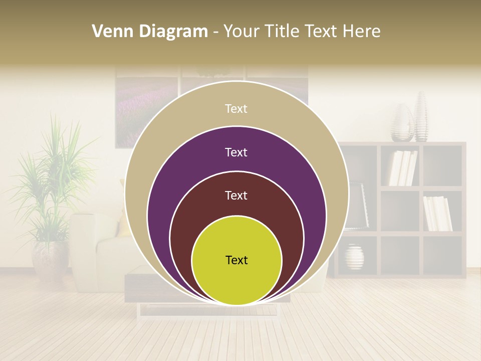 A Living Room With A Couch And A Table PowerPoint Template