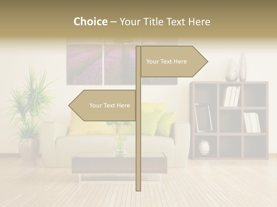 A Living Room With A Couch And A Table PowerPoint Template