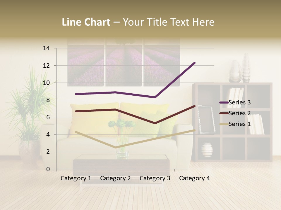 A Living Room With A Couch And A Table PowerPoint Template