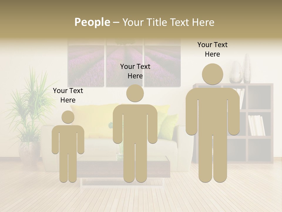 A Living Room With A Couch And A Table PowerPoint Template