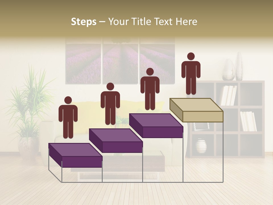 A Living Room With A Couch And A Table PowerPoint Template