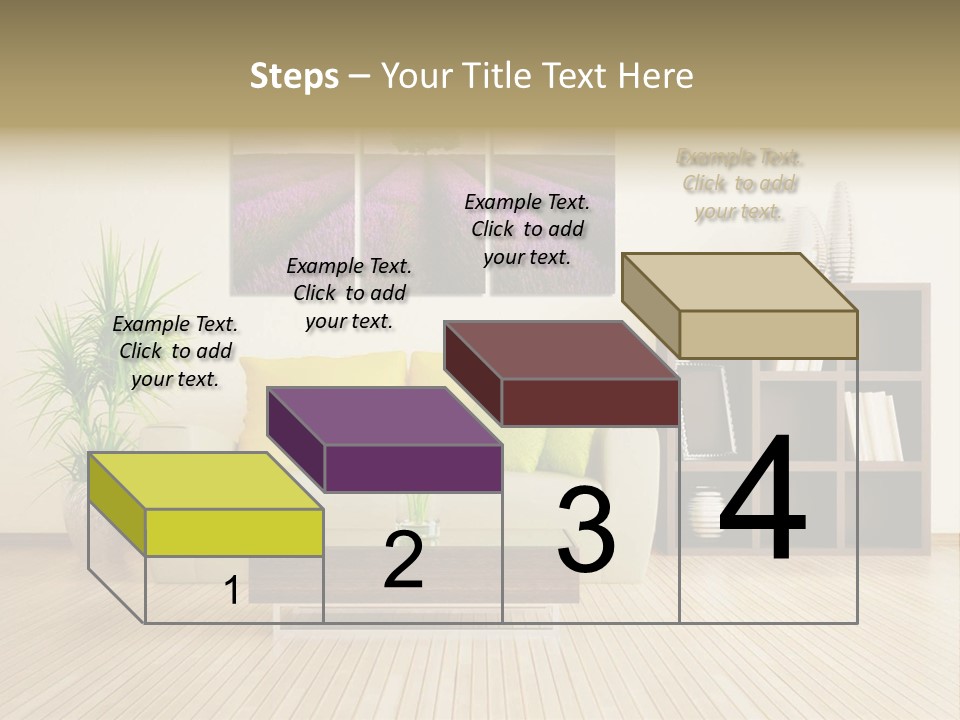 A Living Room With A Couch And A Table PowerPoint Template