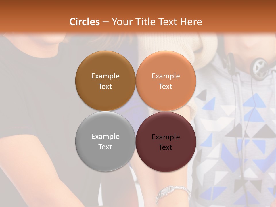 A Group Of People Holding Hands In Front Of A Brown Background PowerPoint Template