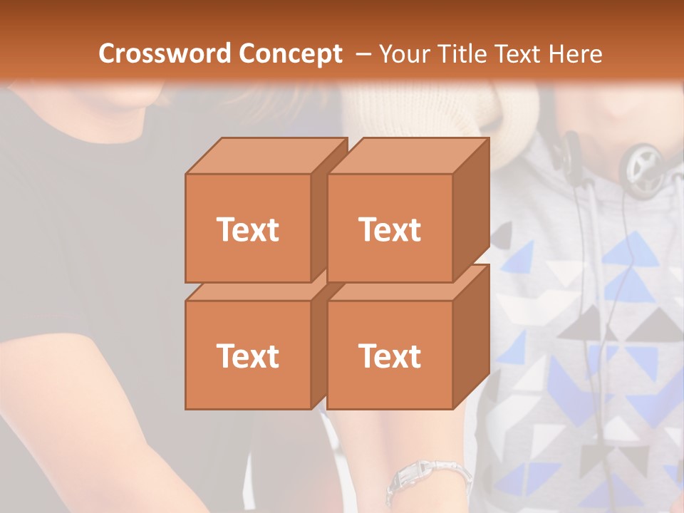 A Group Of People Holding Hands In Front Of A Brown Background PowerPoint Template