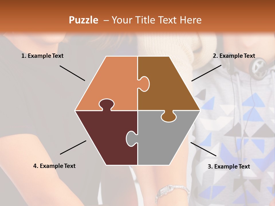 A Group Of People Holding Hands In Front Of A Brown Background PowerPoint Template