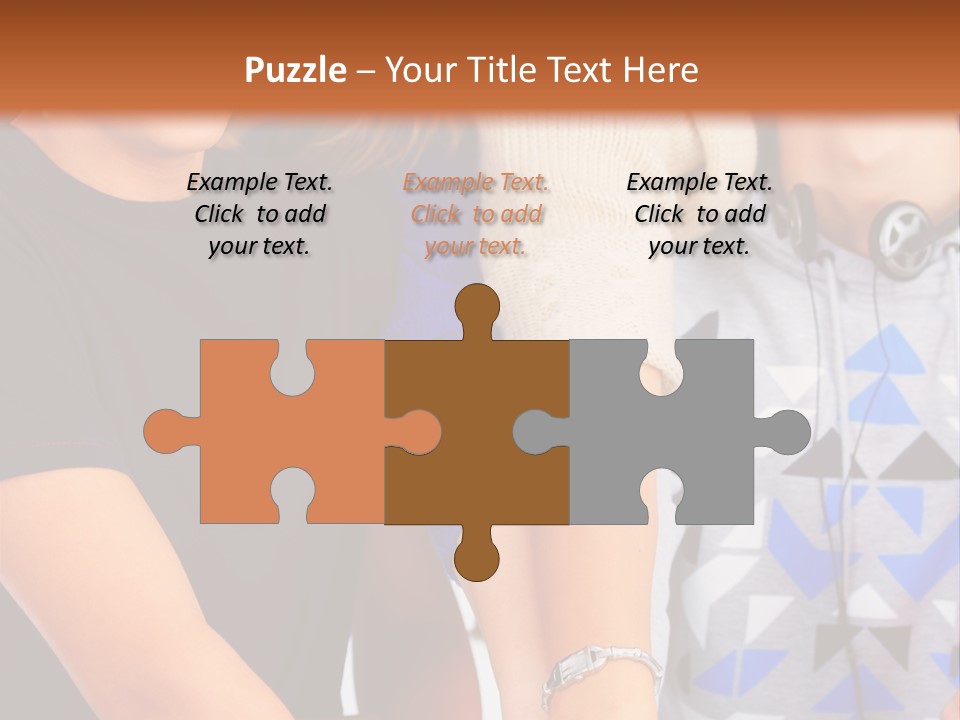 A Group Of People Holding Hands In Front Of A Brown Background PowerPoint Template