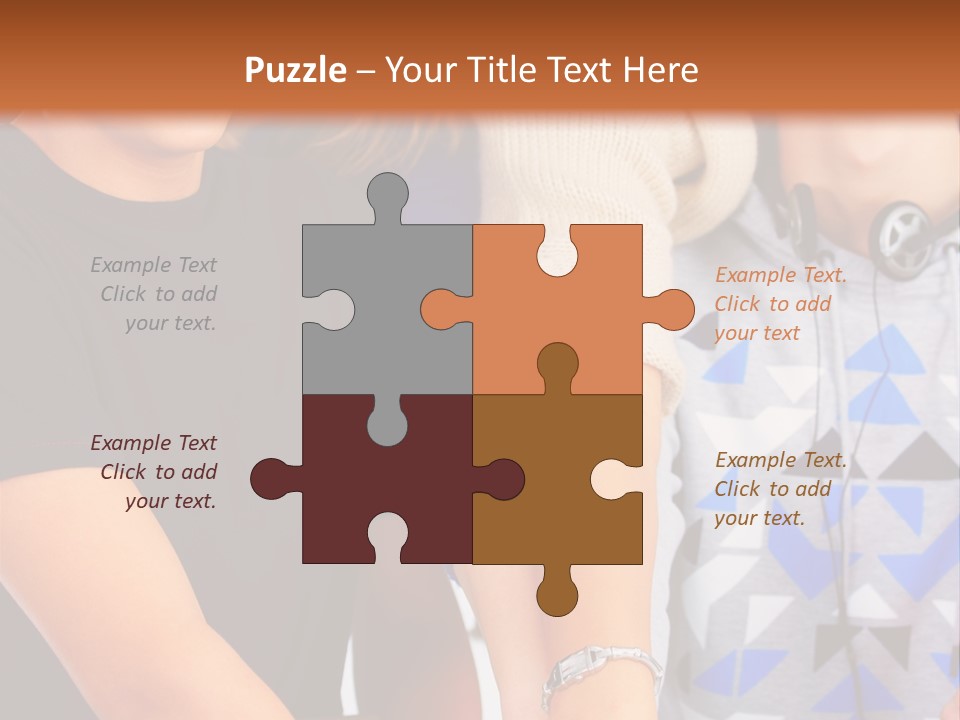 A Group Of People Holding Hands In Front Of A Brown Background PowerPoint Template