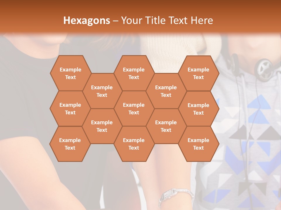 A Group Of People Holding Hands In Front Of A Brown Background PowerPoint Template