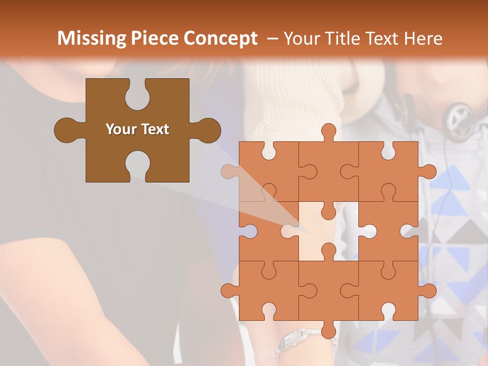 A Group Of People Holding Hands In Front Of A Brown Background PowerPoint Template