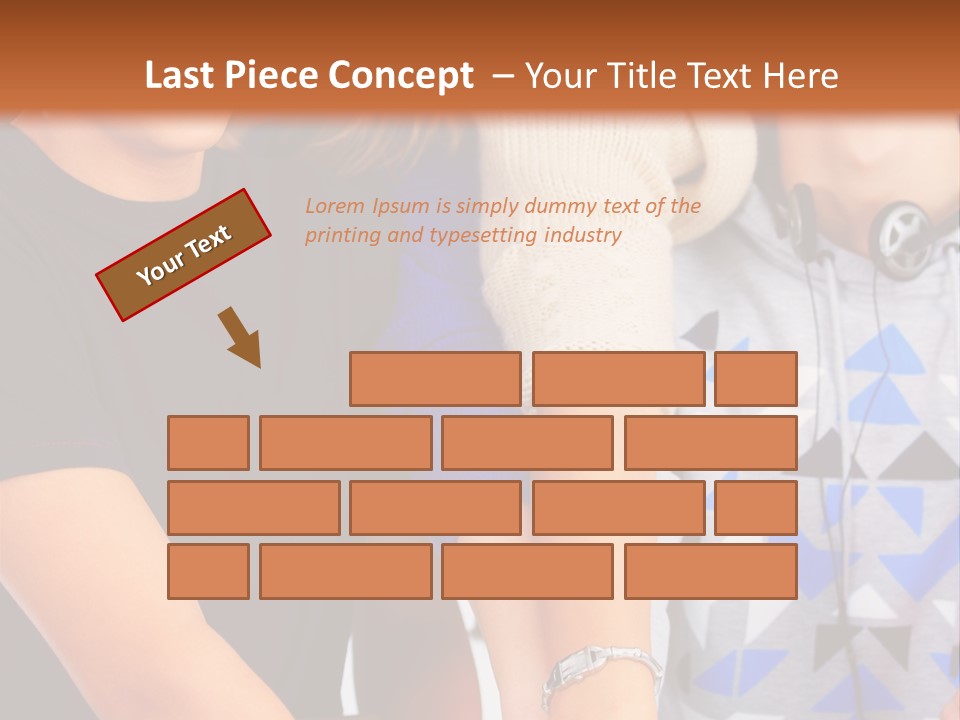 A Group Of People Holding Hands In Front Of A Brown Background PowerPoint Template