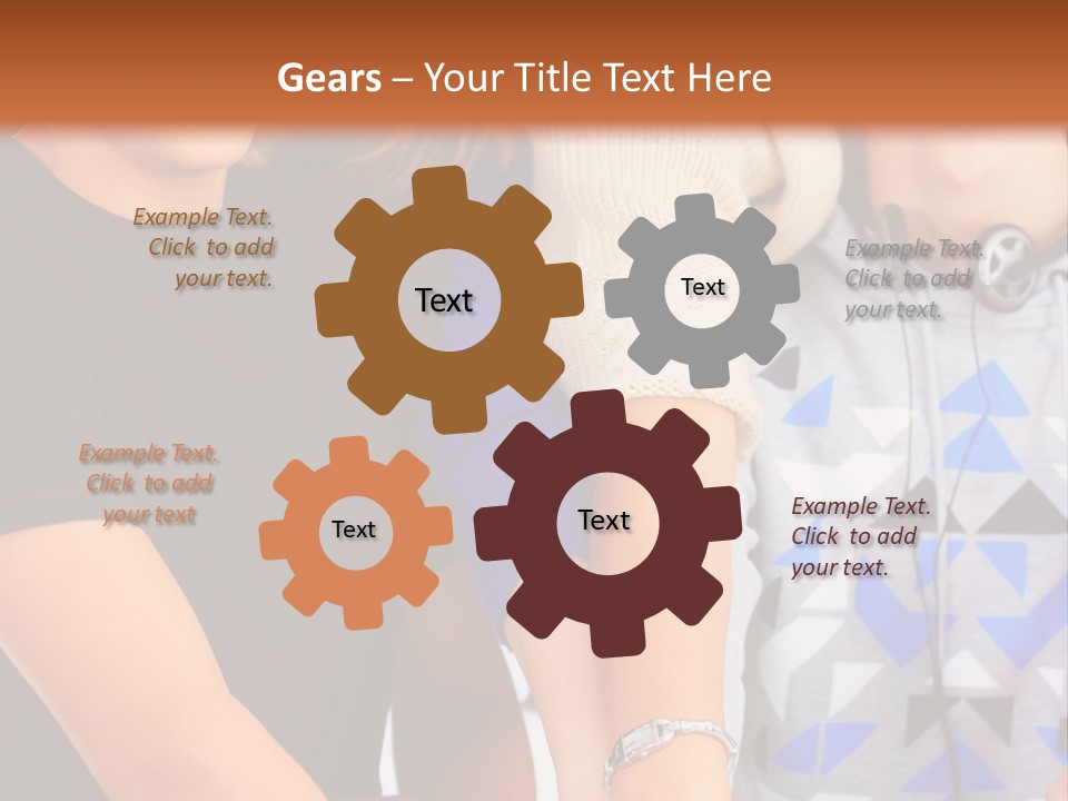 A Group Of People Holding Hands In Front Of A Brown Background PowerPoint Template