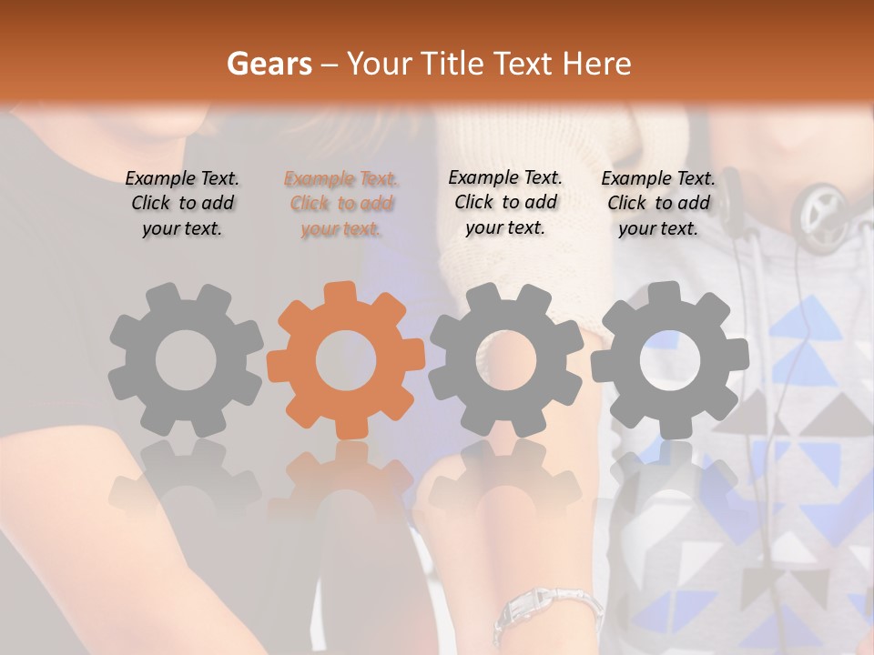 A Group Of People Holding Hands In Front Of A Brown Background PowerPoint Template