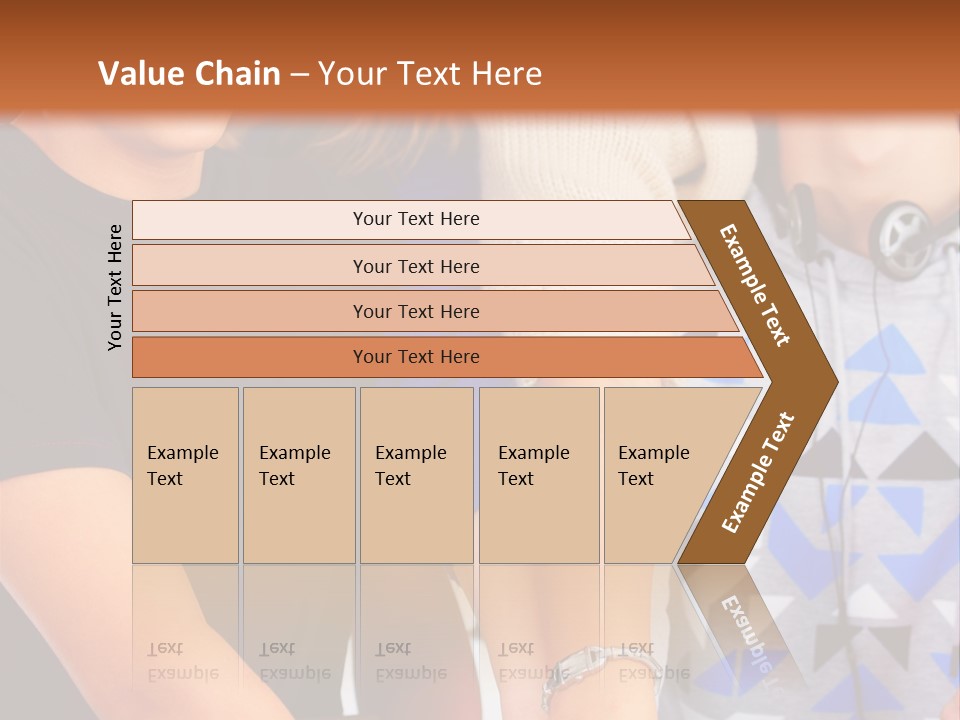 A Group Of People Holding Hands In Front Of A Brown Background PowerPoint Template