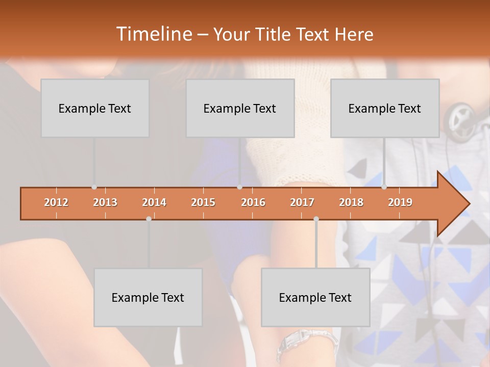 A Group Of People Holding Hands In Front Of A Brown Background PowerPoint Template