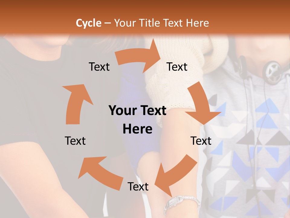 A Group Of People Holding Hands In Front Of A Brown Background PowerPoint Template