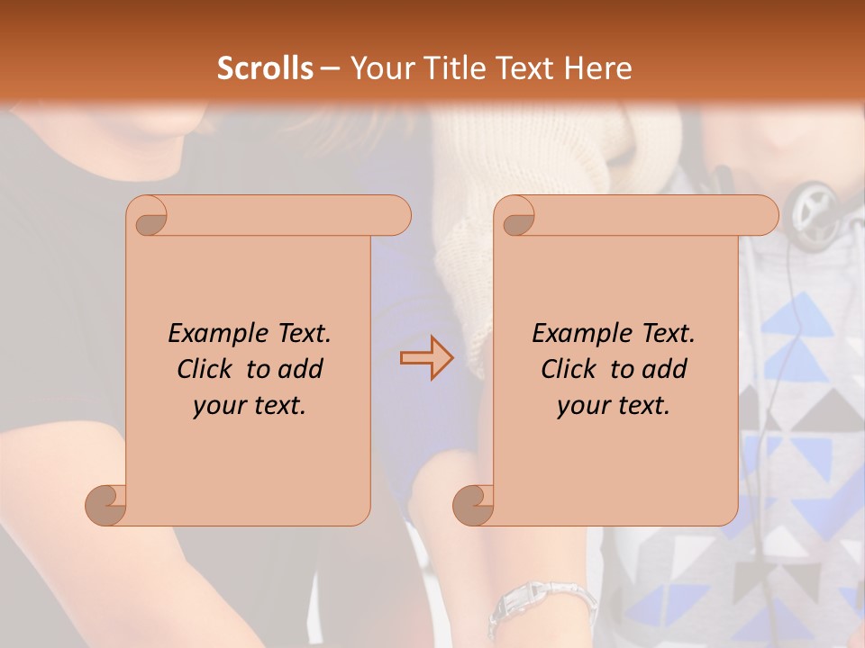 A Group Of People Holding Hands In Front Of A Brown Background PowerPoint Template