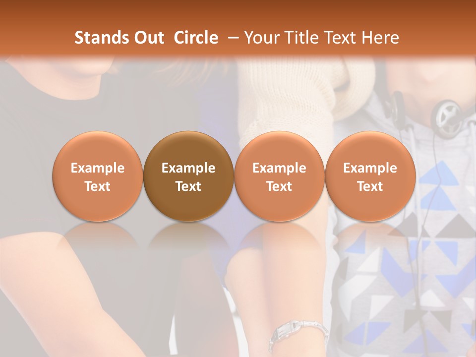 A Group Of People Holding Hands In Front Of A Brown Background PowerPoint Template