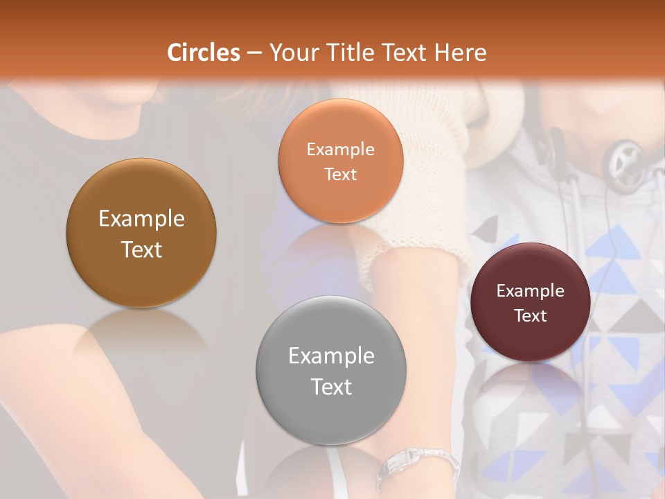 A Group Of People Holding Hands In Front Of A Brown Background PowerPoint Template