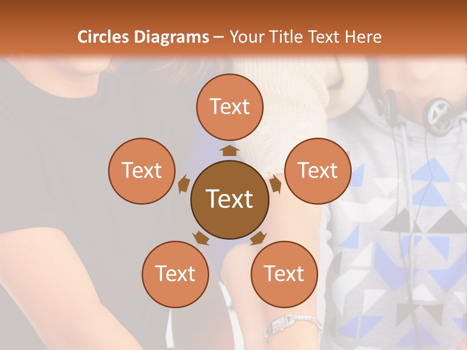 A Group Of People Holding Hands In Front Of A Brown Background PowerPoint Template