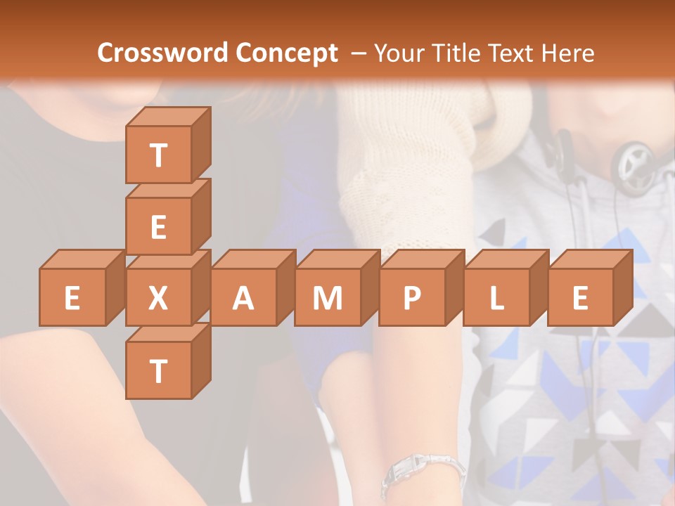 A Group Of People Holding Hands In Front Of A Brown Background PowerPoint Template