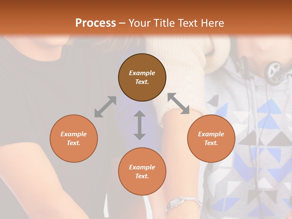 A Group Of People Holding Hands In Front Of A Brown Background PowerPoint Template