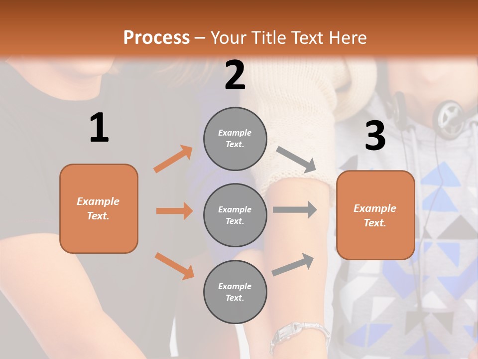 A Group Of People Holding Hands In Front Of A Brown Background PowerPoint Template