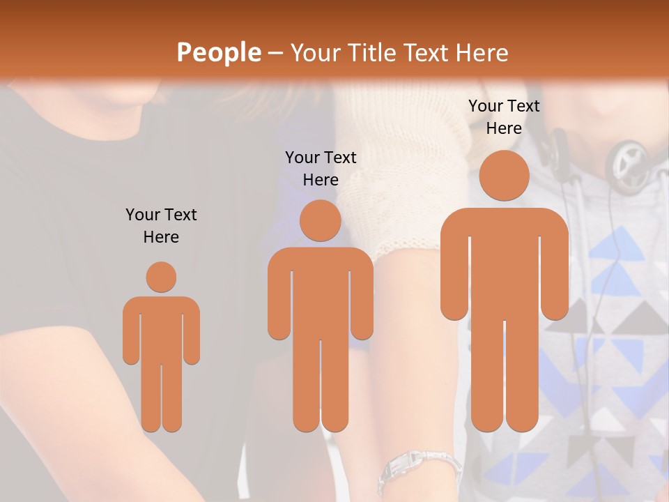 A Group Of People Holding Hands In Front Of A Brown Background PowerPoint Template