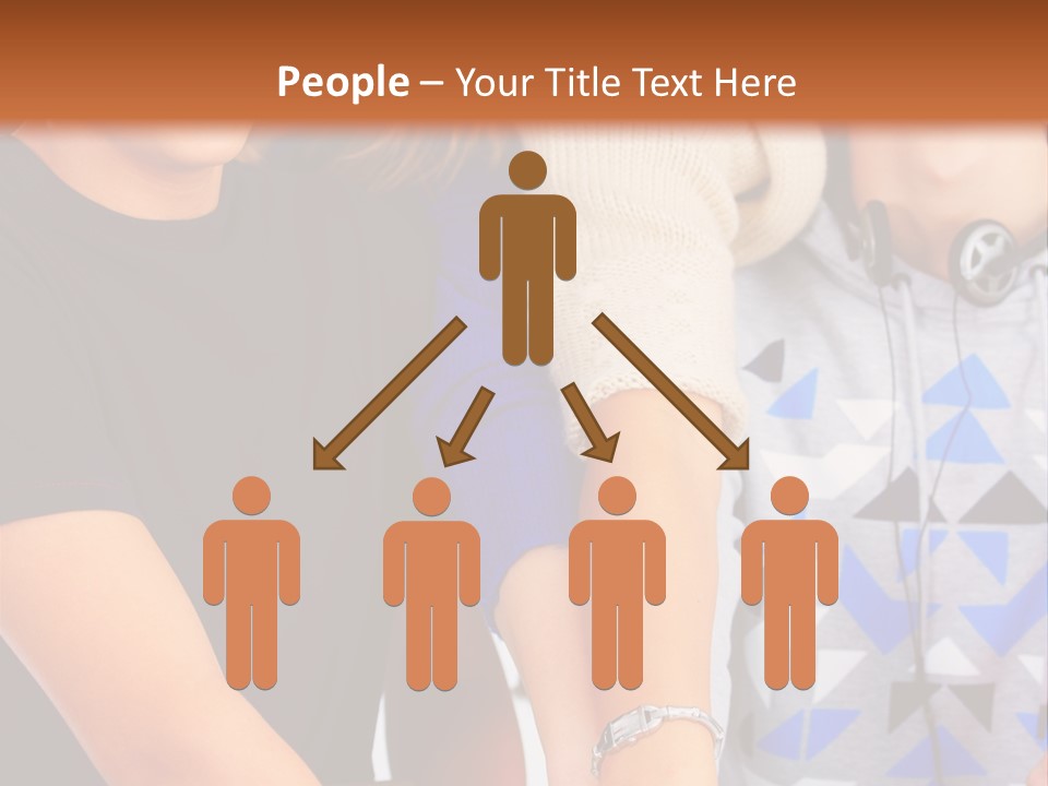 A Group Of People Holding Hands In Front Of A Brown Background PowerPoint Template