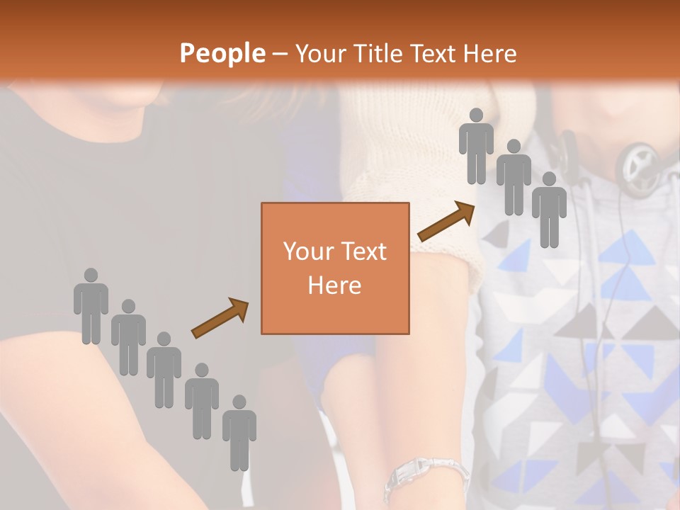 A Group Of People Holding Hands In Front Of A Brown Background PowerPoint Template