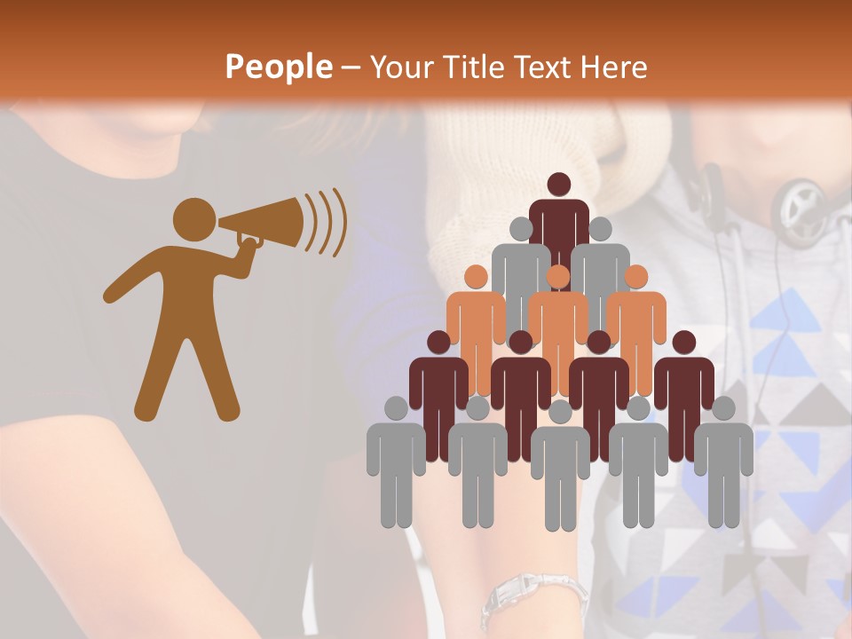 A Group Of People Holding Hands In Front Of A Brown Background PowerPoint Template
