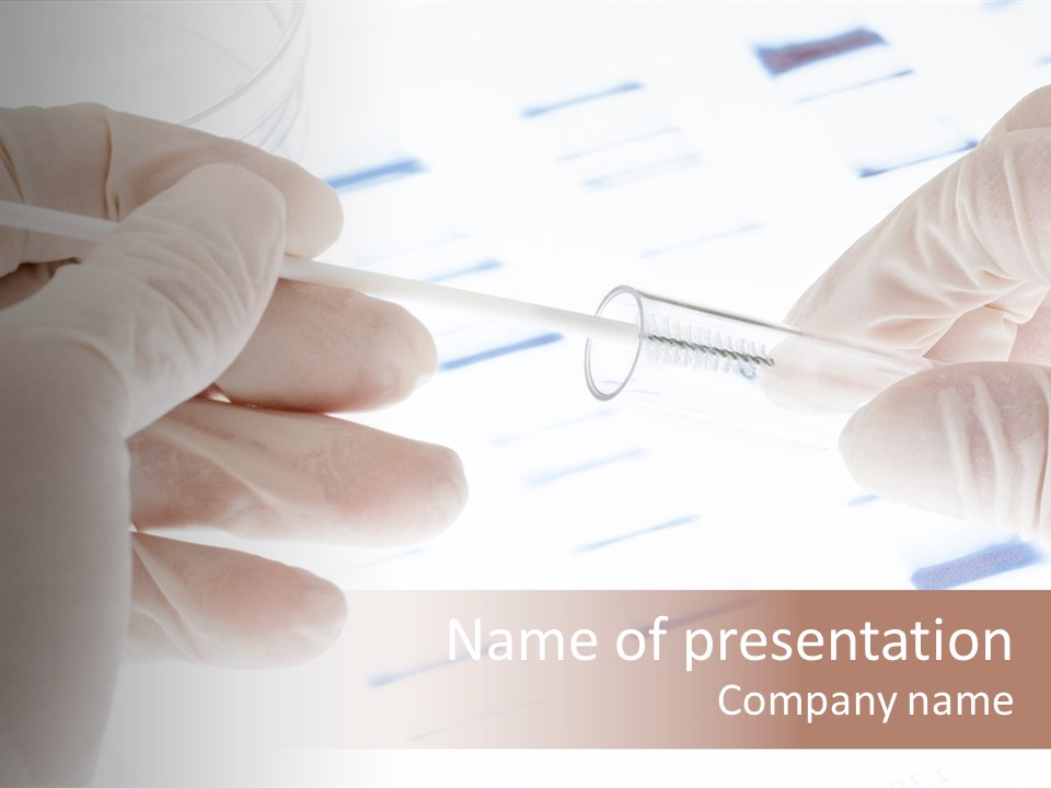 A Person In White Gloves Holding A Pipe PowerPoint Template