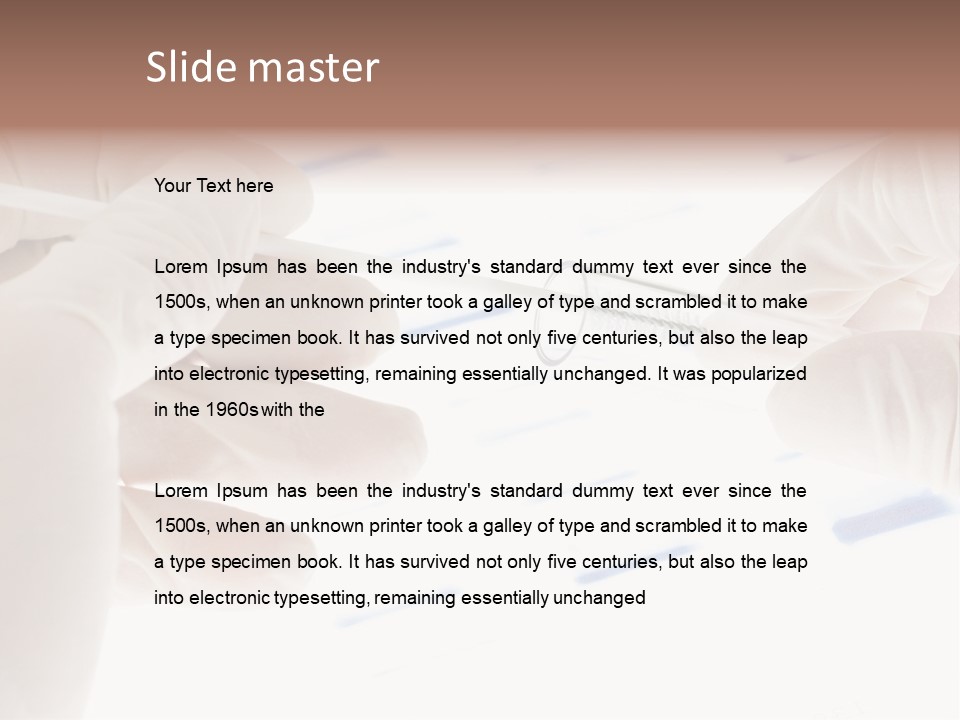 A Person In White Gloves Holding A Pipe PowerPoint Template