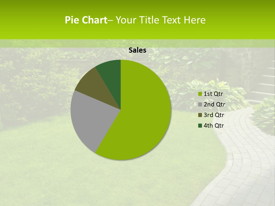 A Garden With A Brick Path And Green Grass PowerPoint Template