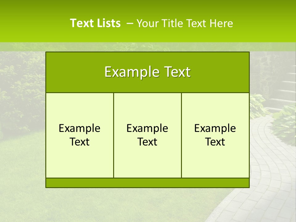 A Garden With A Brick Path And Green Grass PowerPoint Template