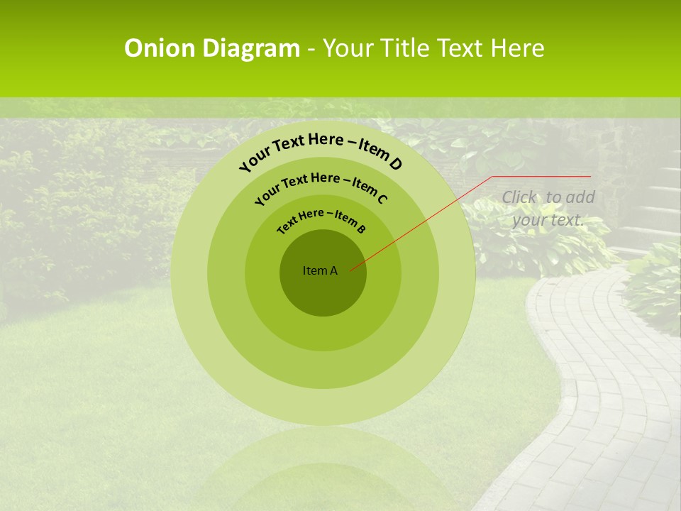 A Garden With A Brick Path And Green Grass PowerPoint Template