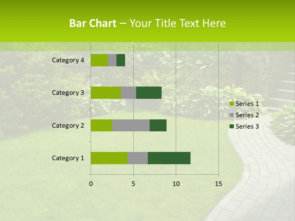 A Garden With A Brick Path And Green Grass PowerPoint Template