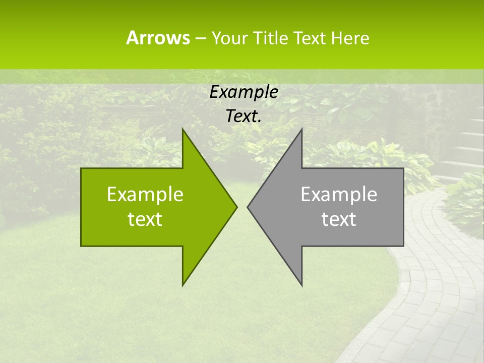 A Garden With A Brick Path And Green Grass PowerPoint Template