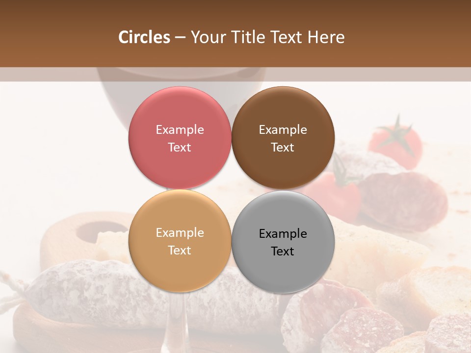 A Glass Of Wine And Bread On A Cutting Board PowerPoint Template