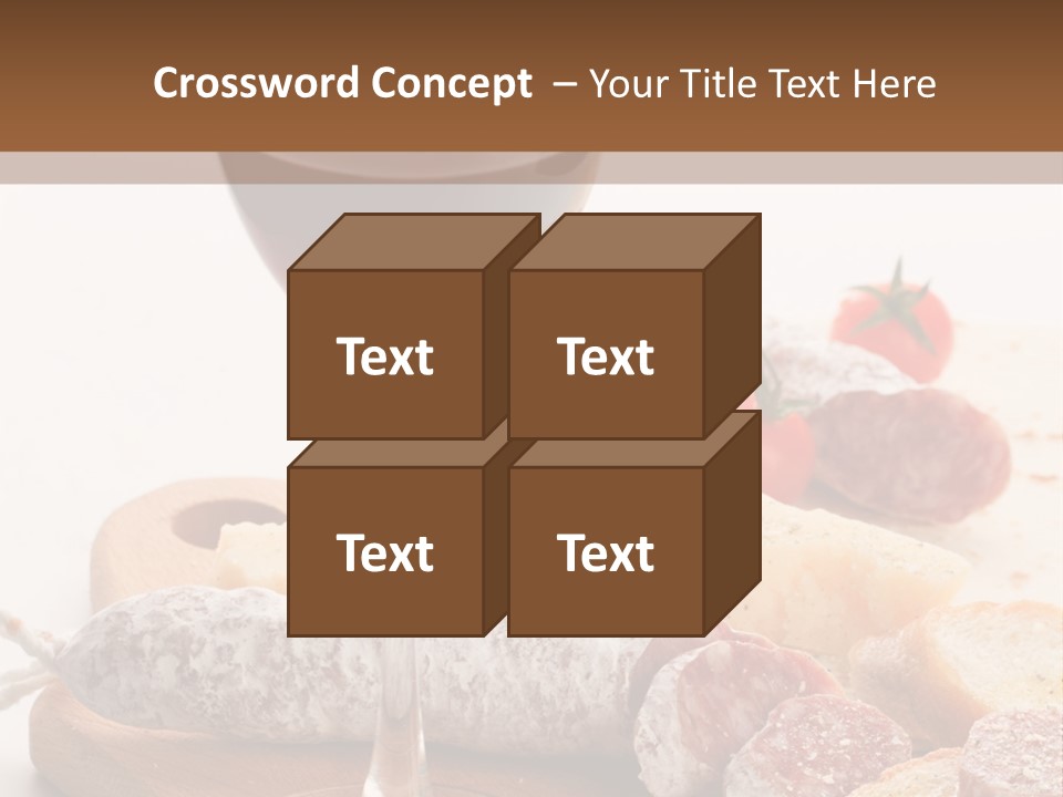 A Glass Of Wine And Bread On A Cutting Board PowerPoint Template