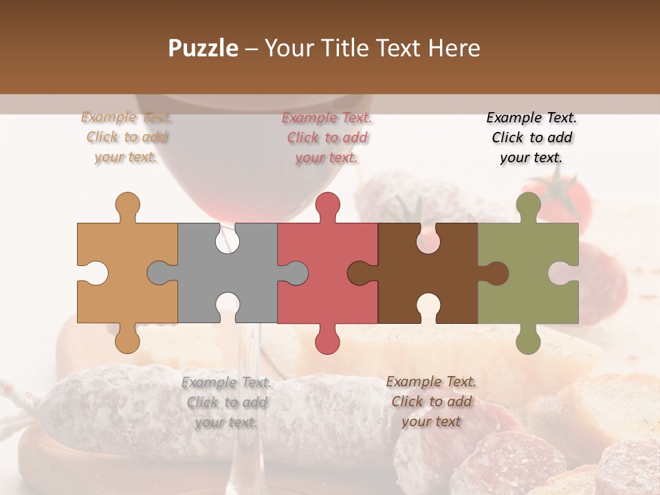 A Glass Of Wine And Bread On A Cutting Board PowerPoint Template