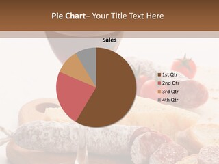 A Glass Of Wine And Bread On A Cutting Board PowerPoint Template