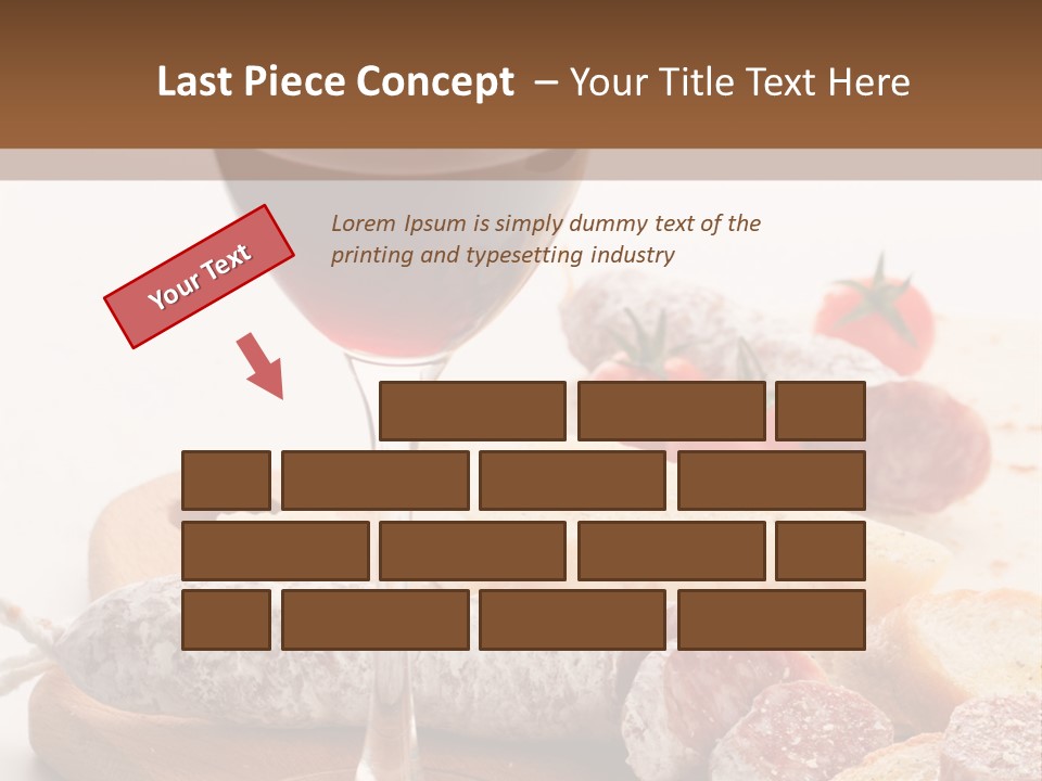 A Glass Of Wine And Bread On A Cutting Board PowerPoint Template
