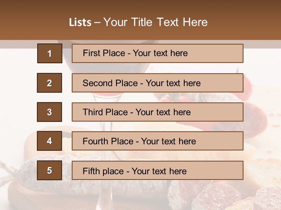 A Glass Of Wine And Bread On A Cutting Board PowerPoint Template