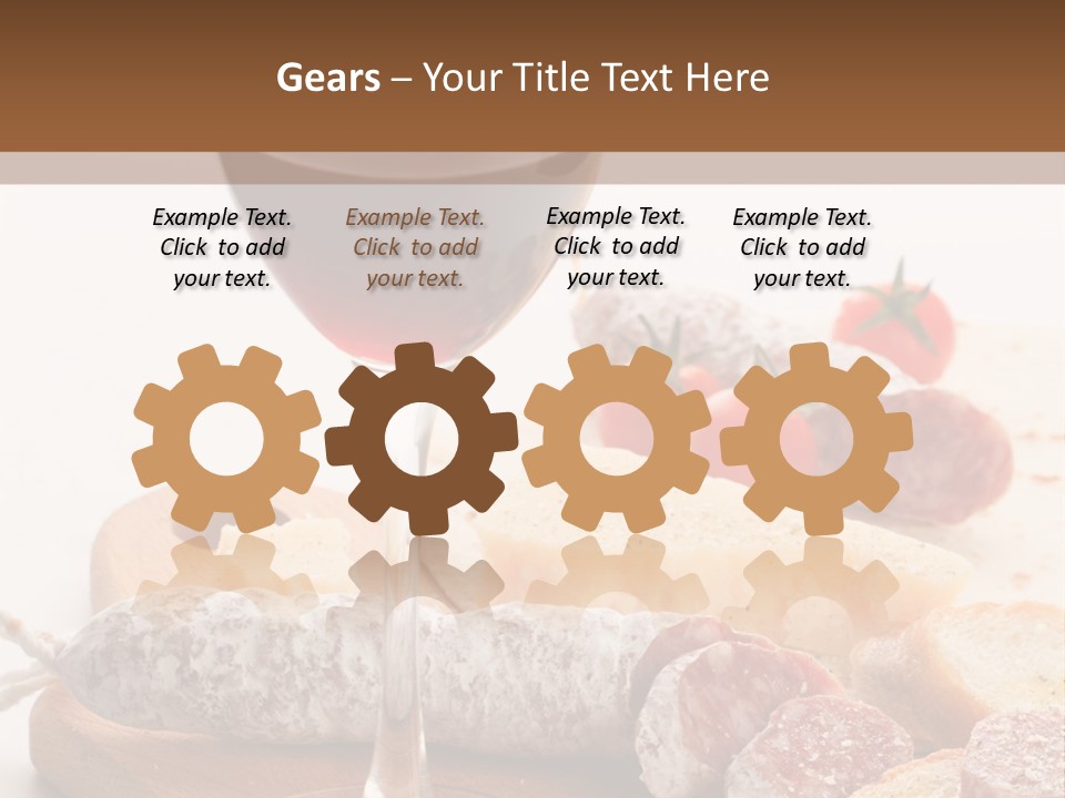 A Glass Of Wine And Bread On A Cutting Board PowerPoint Template