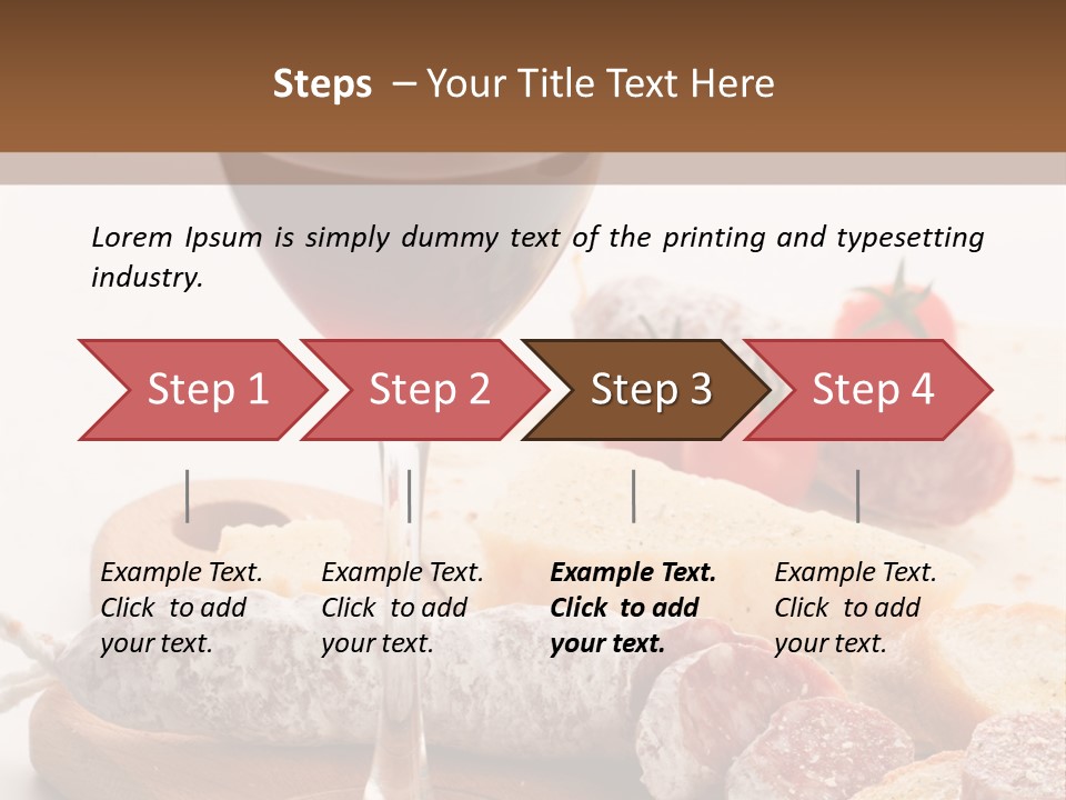 A Glass Of Wine And Bread On A Cutting Board PowerPoint Template