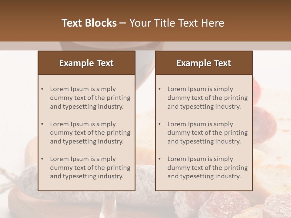 A Glass Of Wine And Bread On A Cutting Board PowerPoint Template