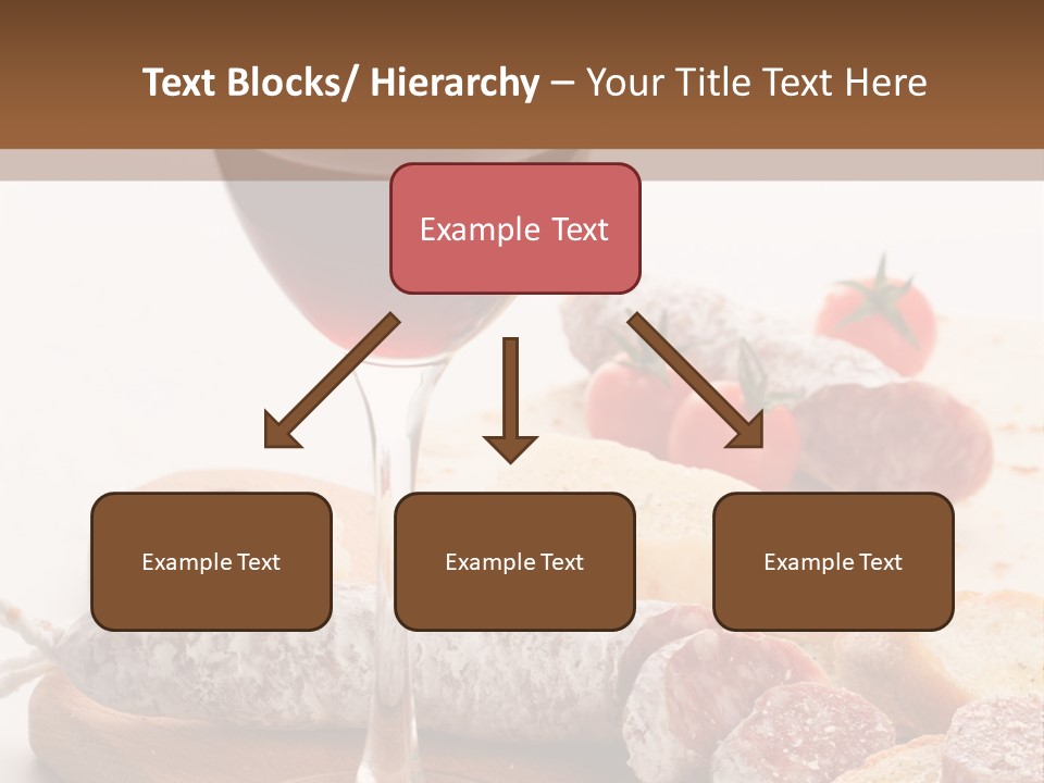 A Glass Of Wine And Bread On A Cutting Board PowerPoint Template