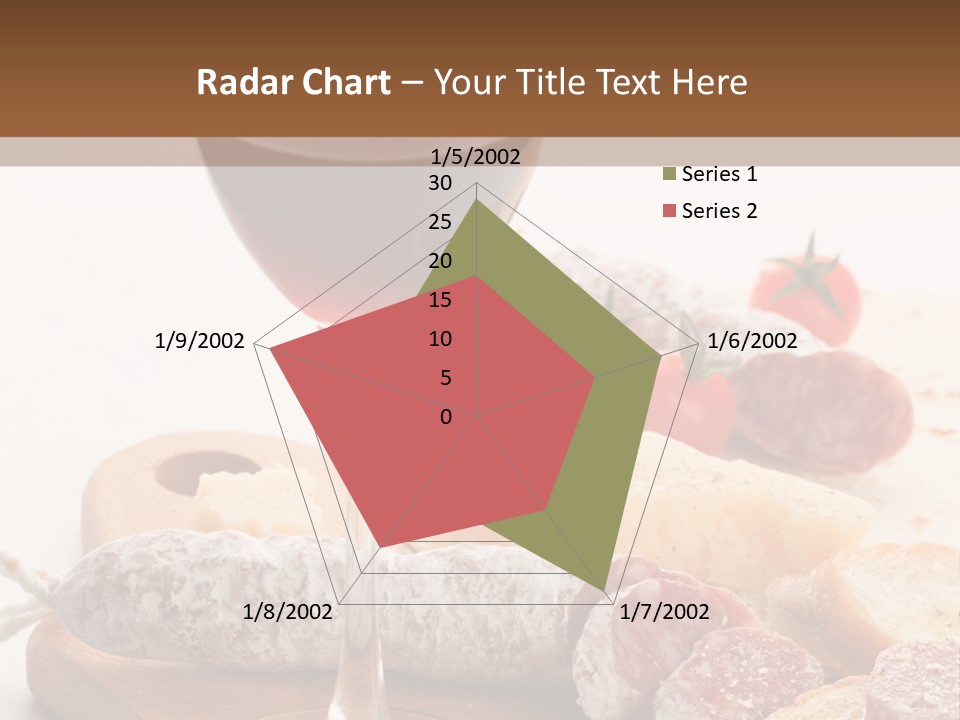 A Glass Of Wine And Bread On A Cutting Board PowerPoint Template