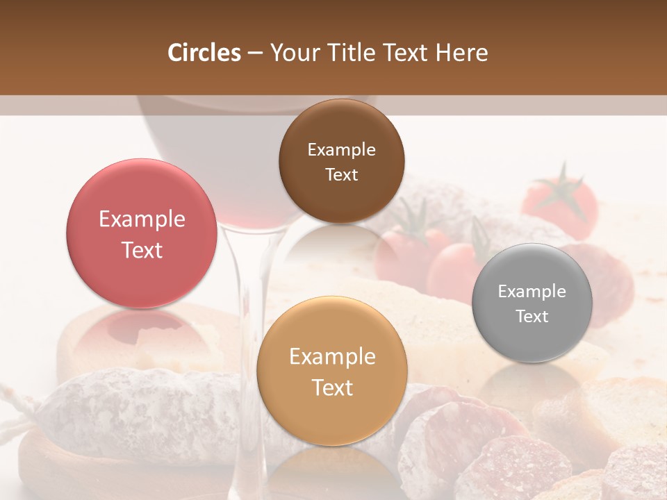 A Glass Of Wine And Bread On A Cutting Board PowerPoint Template