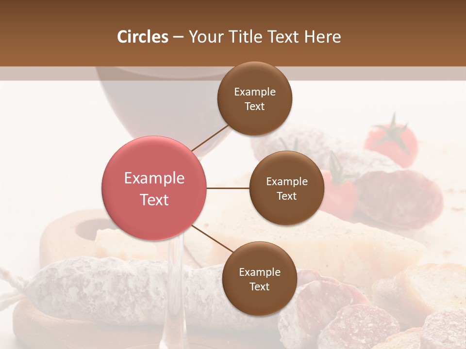 A Glass Of Wine And Bread On A Cutting Board PowerPoint Template